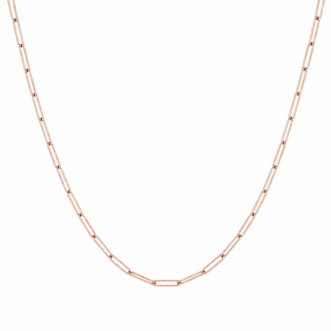 10K Gold Thin Paperclip Chain Necklace - Kakadia Jewels