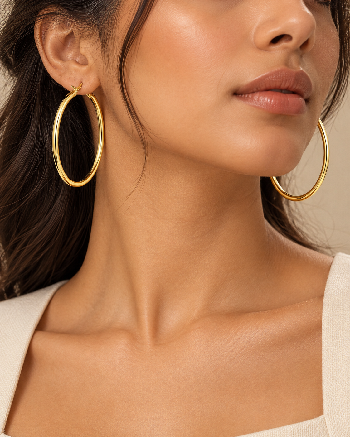 Oversized Classic Gold Hoop Earrings