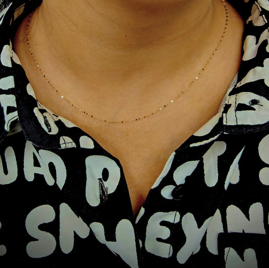18kt Dainty Mirror Gold Chain - Kakadia Jewels