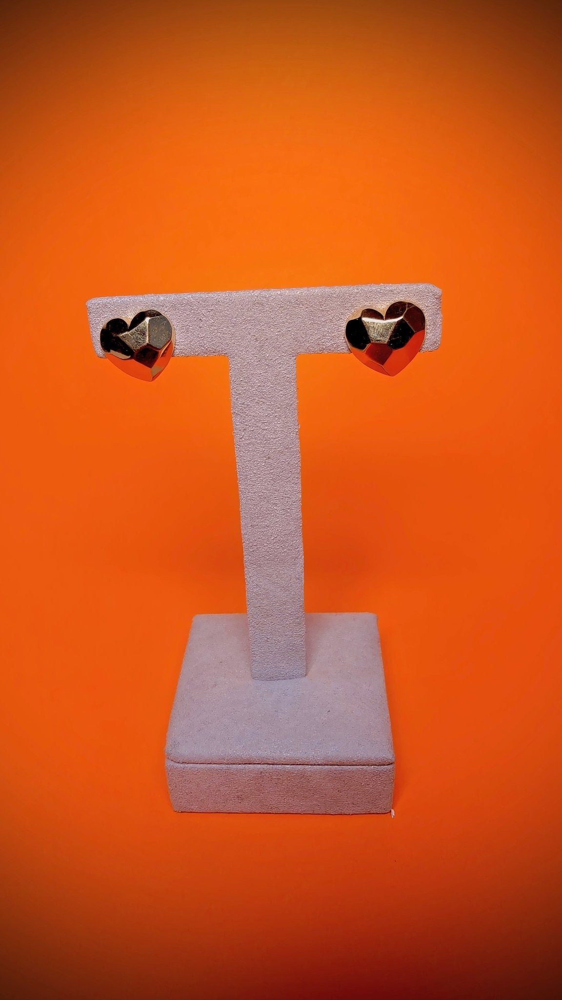 18kt Gold Heart Earrings with Multi - Face Design - Kakadia Jewels