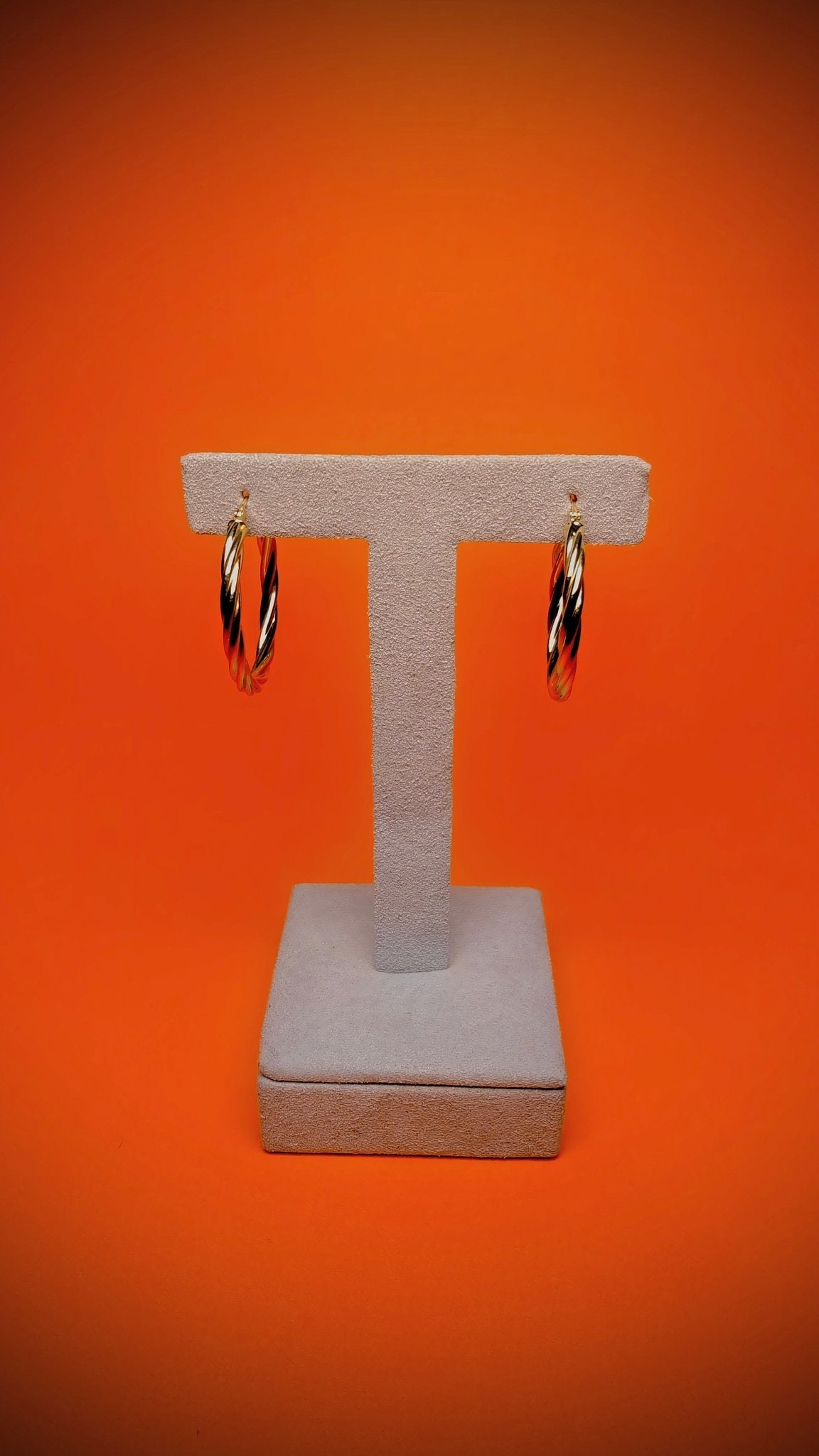18kt Twisted Hollow Gold Hoops - Kakadia Jewels