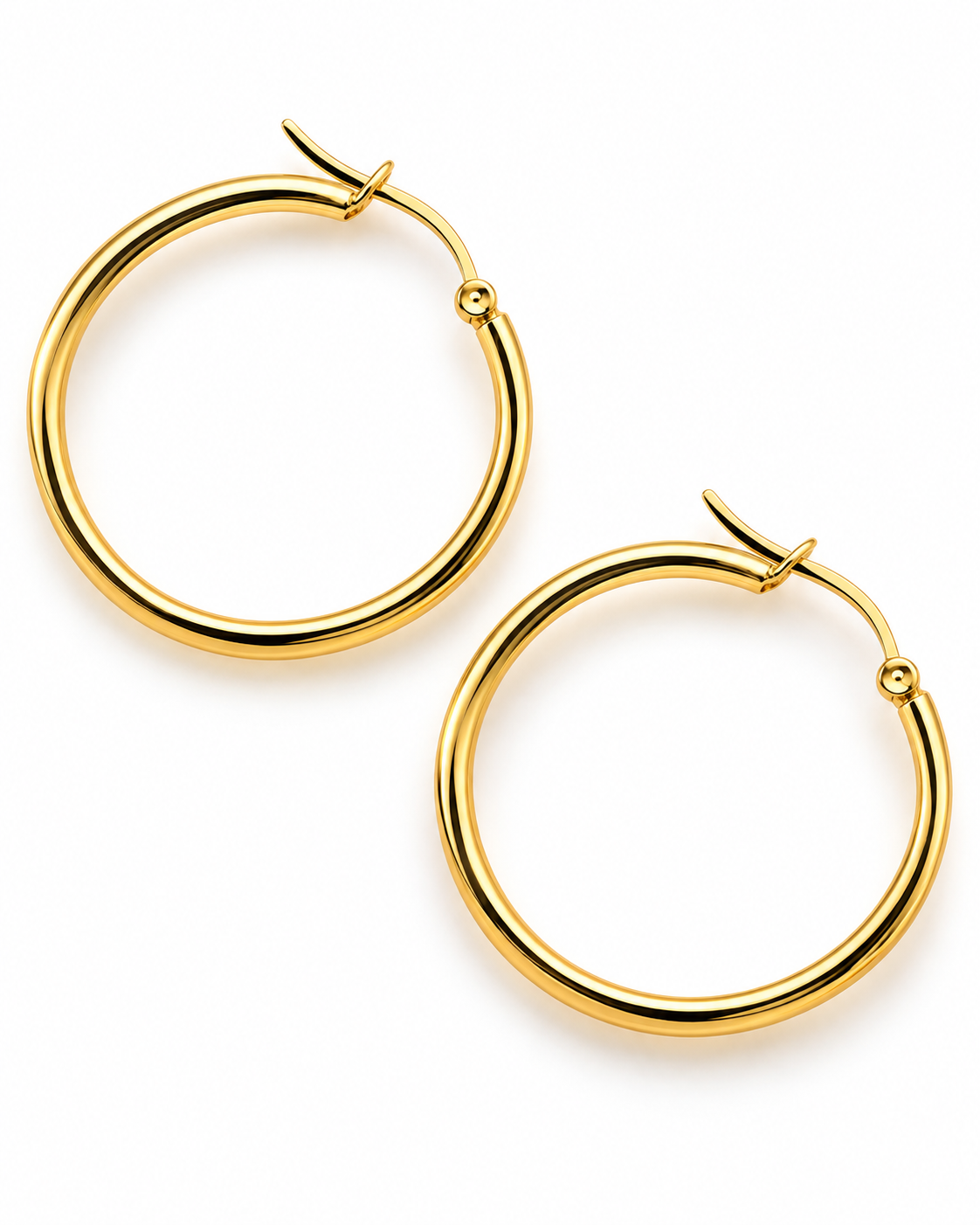 Classic Round Gold Hoop Earrings