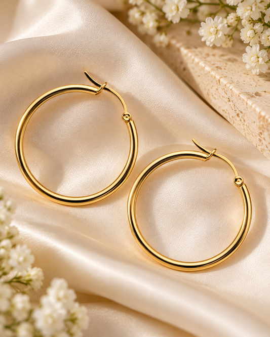 Classic Round Gold Hoop Earrings