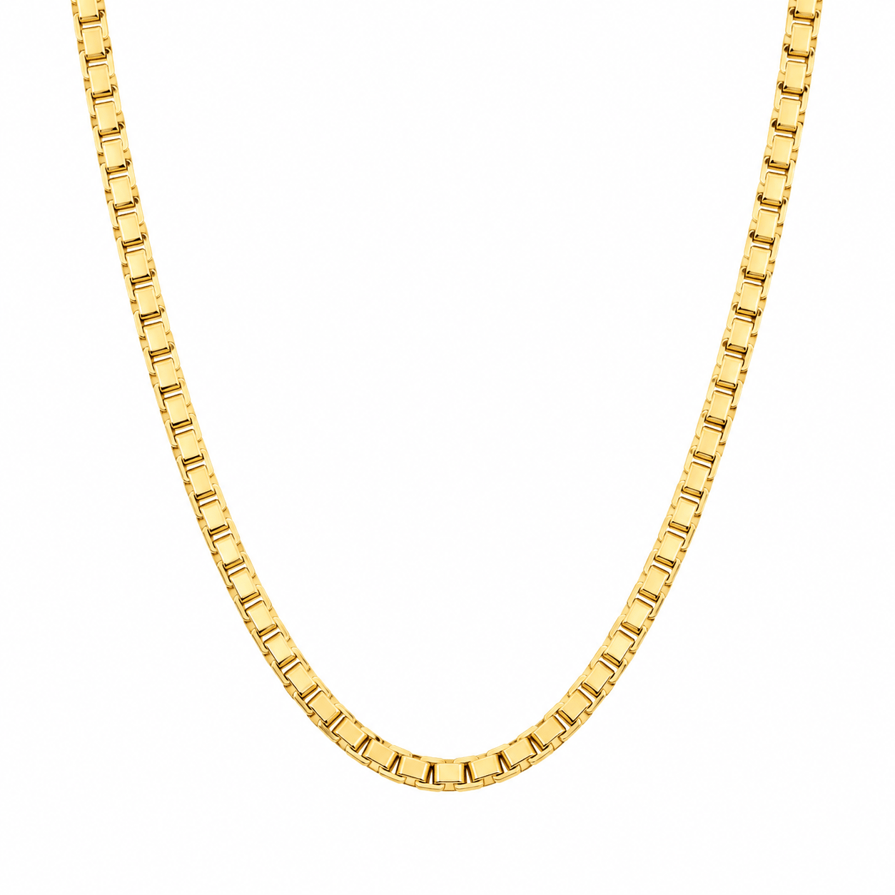 10K Gold Box Chain Necklace - Kakadia Jewels