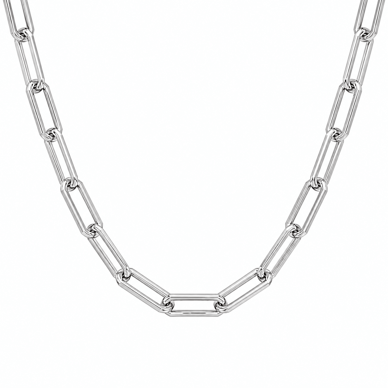 10K Gold Hollow Paperclip Chain Necklace - Kakadia Jewels