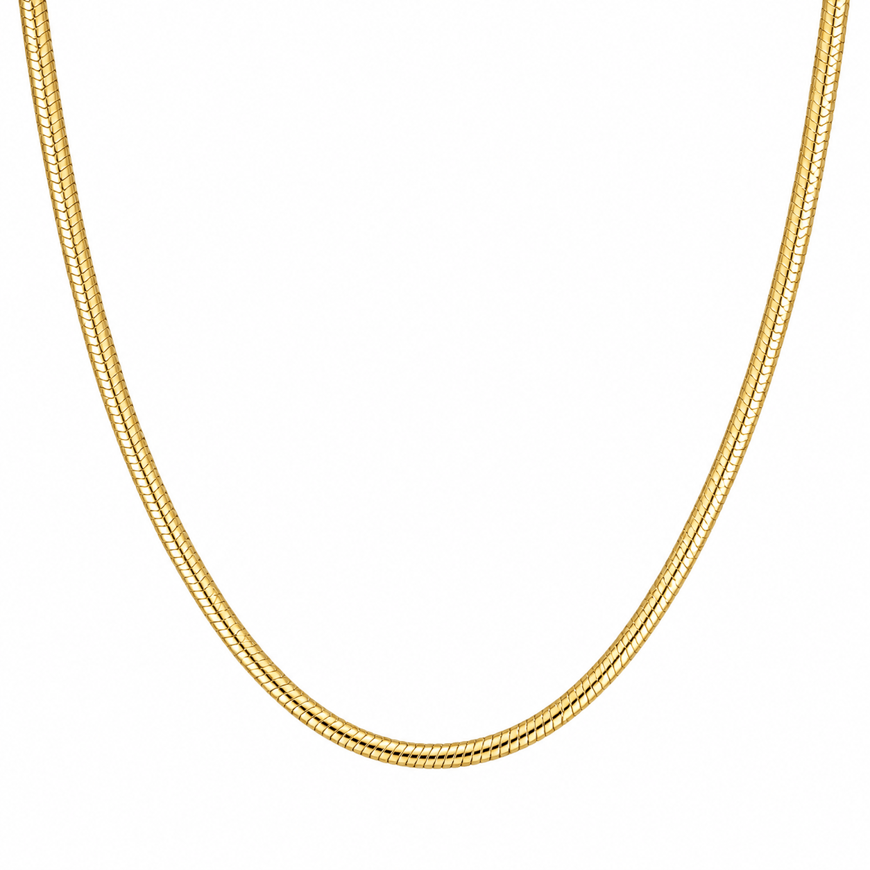 10K Gold Oval Snake Chain Necklace - Kakadia Jewels