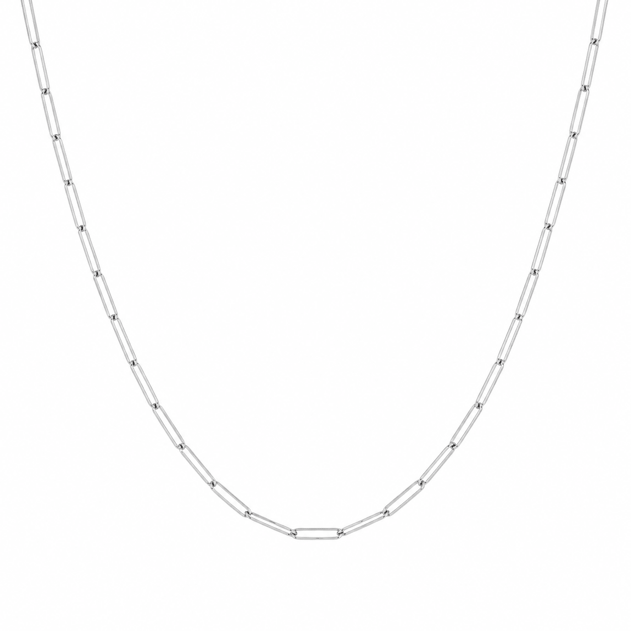 10K Gold Thin Paperclip Chain Necklace - Kakadia Jewels
