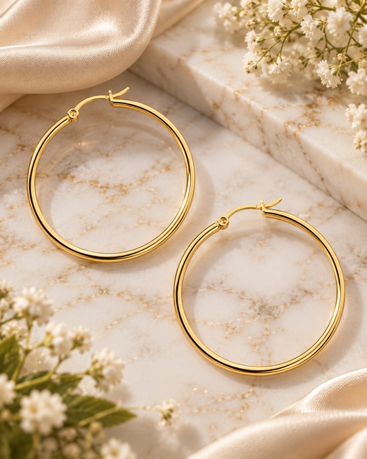 Oversized Classic Gold Hoop Earrings