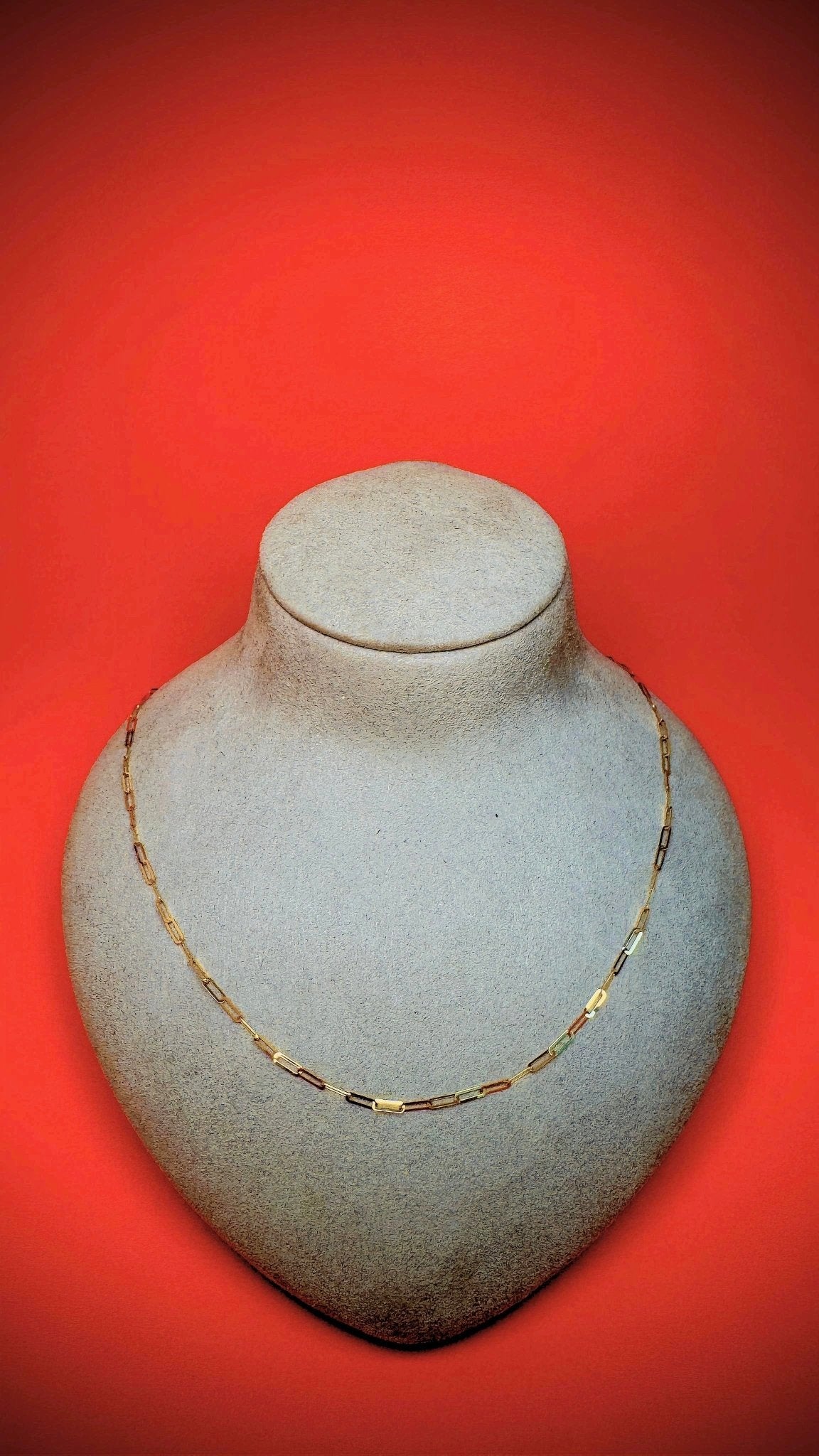 18kt Dainty Paperclip Gold Chain - Kakadia Jewels