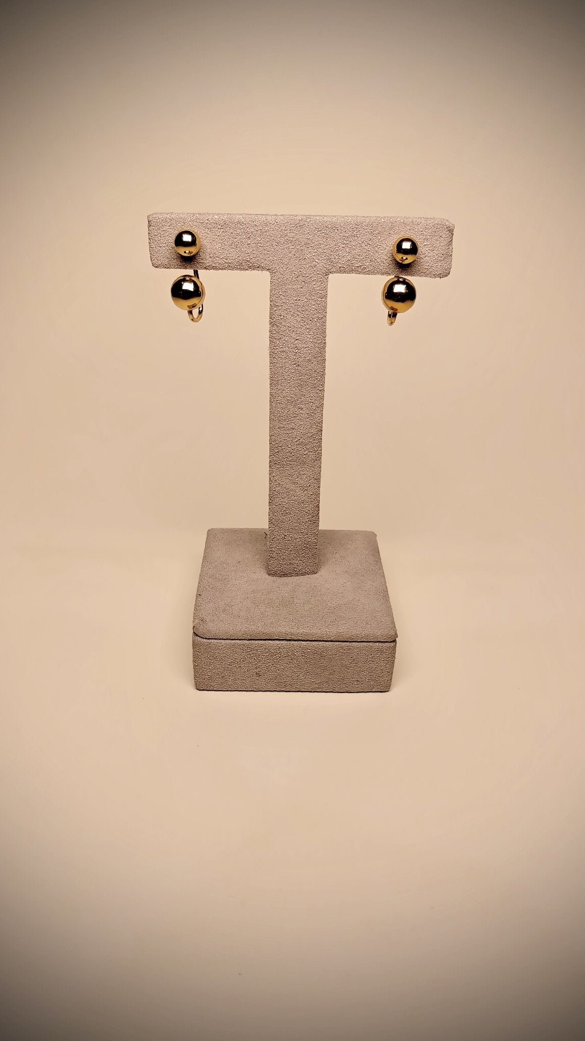 18kt Double Sphere Gold Earrings - Kakadia Jewels