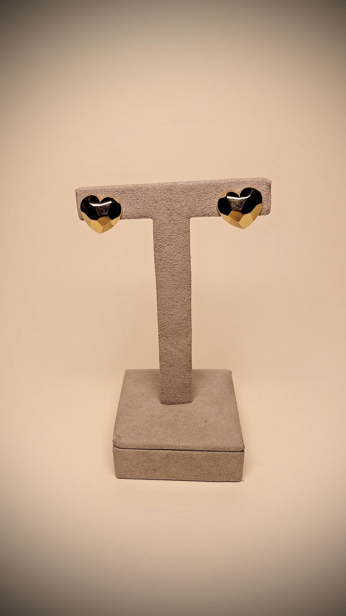 18kt Gold Heart Earrings with Multi - Face Design - Kakadia Jewels