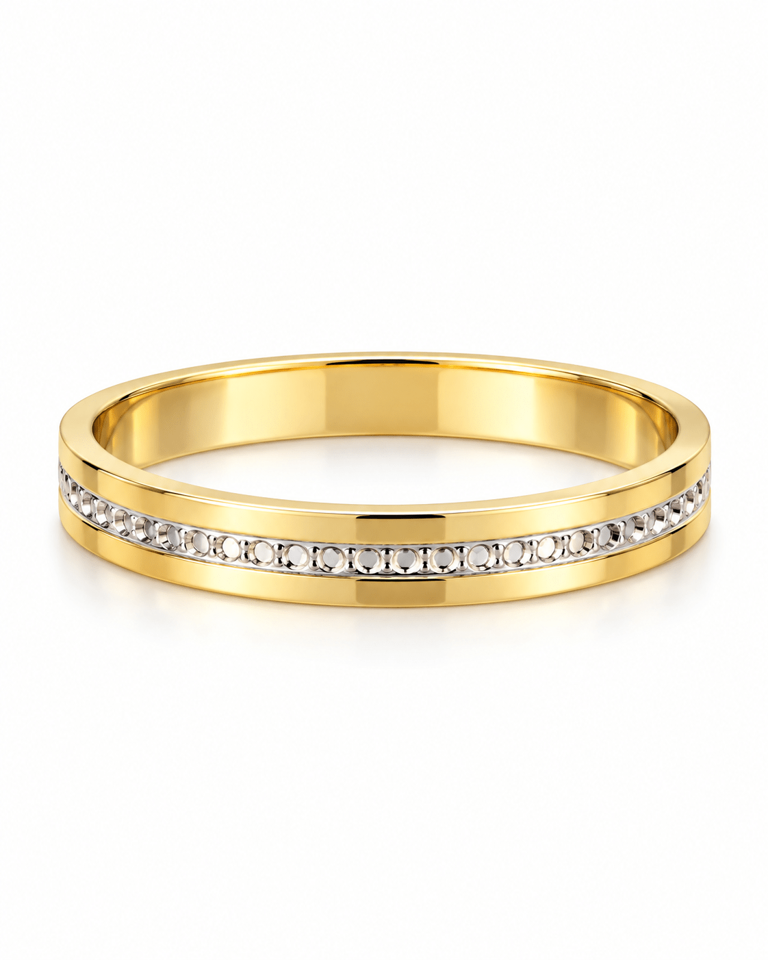 Two-Tone Diamond-Cut Center Men’s Band - Kakadia Jewels