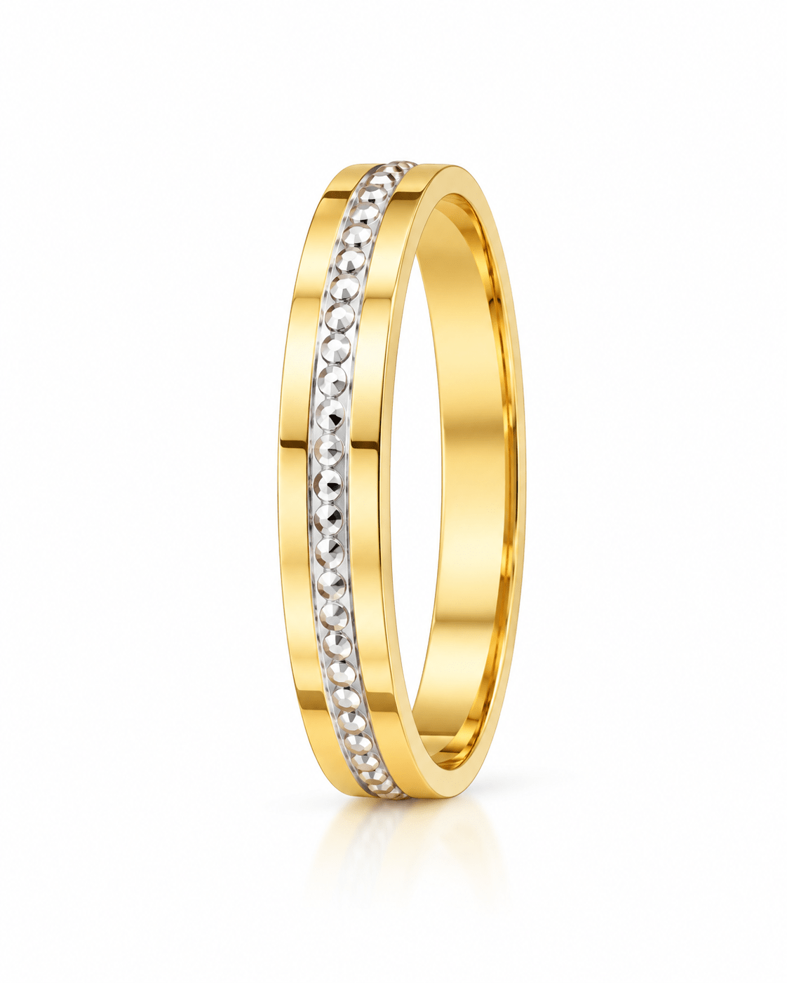 Two-Tone Diamond-Cut Center Men’s Band - Kakadia Jewels
